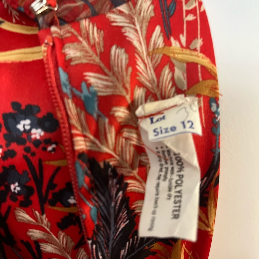 ❤️Red Vintage Sheer Lantern Sleeve Bamboo Top #gucci #valentines - Picture 6 of 6